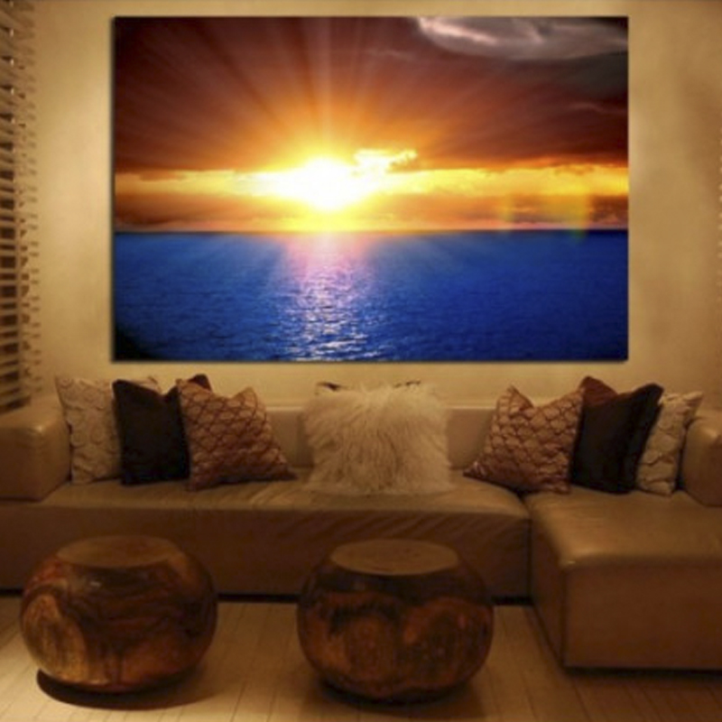 Πίνακας σε καμβά με Τοπία Ηλιοβασίλεμα στο πέλαγος